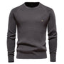Herren Strickpullover Rundhals - Eleganter Freizeitlook-Dunkelgrau-S-Luzern Mode
