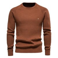 Herren Strickpullover Rundhals - Eleganter Freizeitlook-Kaffee-S-Luzern Mode