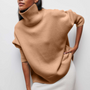Oversized Damen Rollkragenpullover aus Kaschmir - Weicher Strickpullover-Khaki-Einheitsgröße-Luzern Mode