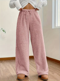 Damen Sherpahose | Teddy | Weich | Locker sitzend | Elastischer Bund-Rosa-S-Luzern Mode