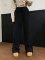 Damen Sherpahose | Teddy | Weich | Locker sitzend | Elastischer Bund-Schwarz-S-Luzern Mode