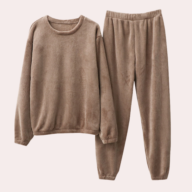 Damen Fleece Pullover und Hose Set für Gemütlichkeit-Luzern Mode