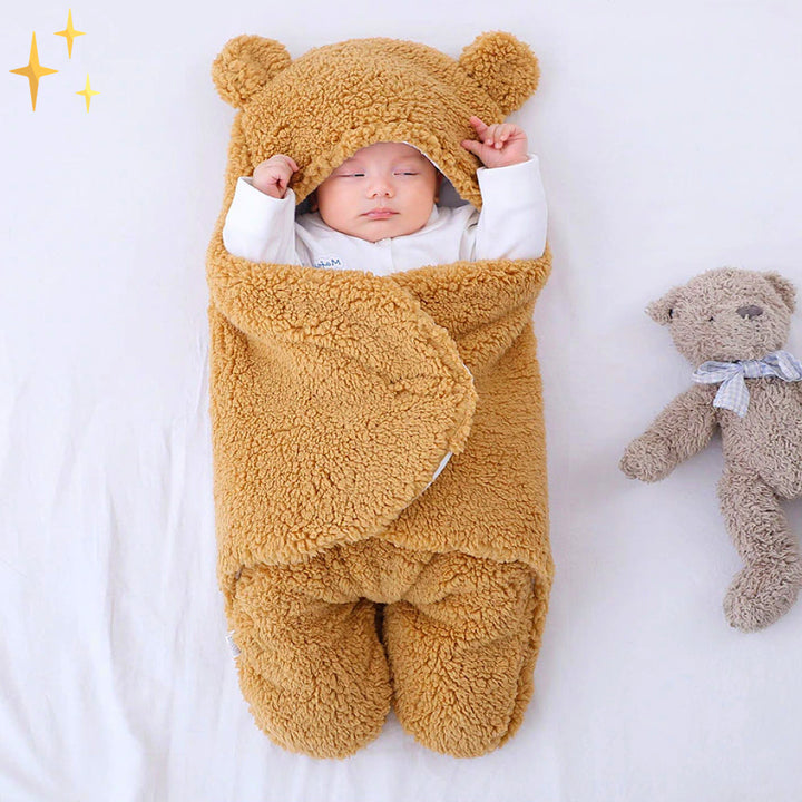 Babyschlafsack | Weich | Warm | Sicher | Plüsch | Polarfleece | Komfortabel-Braun-Luzern Mode