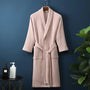 Unisex Bademantel | Baumwolle | Weich | Einfarbig | Bequeme Passform | Lang | Warm-Rosa-M-Luzern Mode