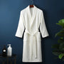 Unisex Bademantel | Baumwolle | Weich | Einfarbig | Bequeme Passform | Lang | Warm-Weiß-M-Luzern Mode