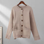 Damen Strickjacke mit Knopfleiste - Eleganter Cardigan-Apricot-XS-Luzern Mode