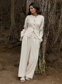 Damen Strickjacke mit Knopfleiste - Eleganter Cardigan-Luzern Mode