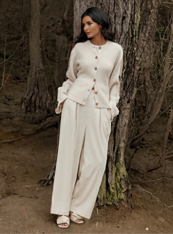 Damen Strickjacke mit Knopfleiste - Eleganter Cardigan-Luzern Mode