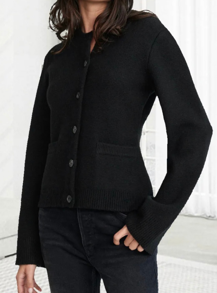 Damen Strickjacke mit Knopfleiste - Eleganter Cardigan-Luzern Mode