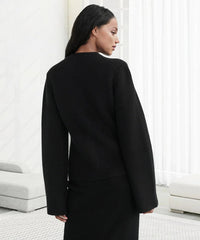 Damen Strickjacke mit Knopfleiste - Eleganter Cardigan-Luzern Mode