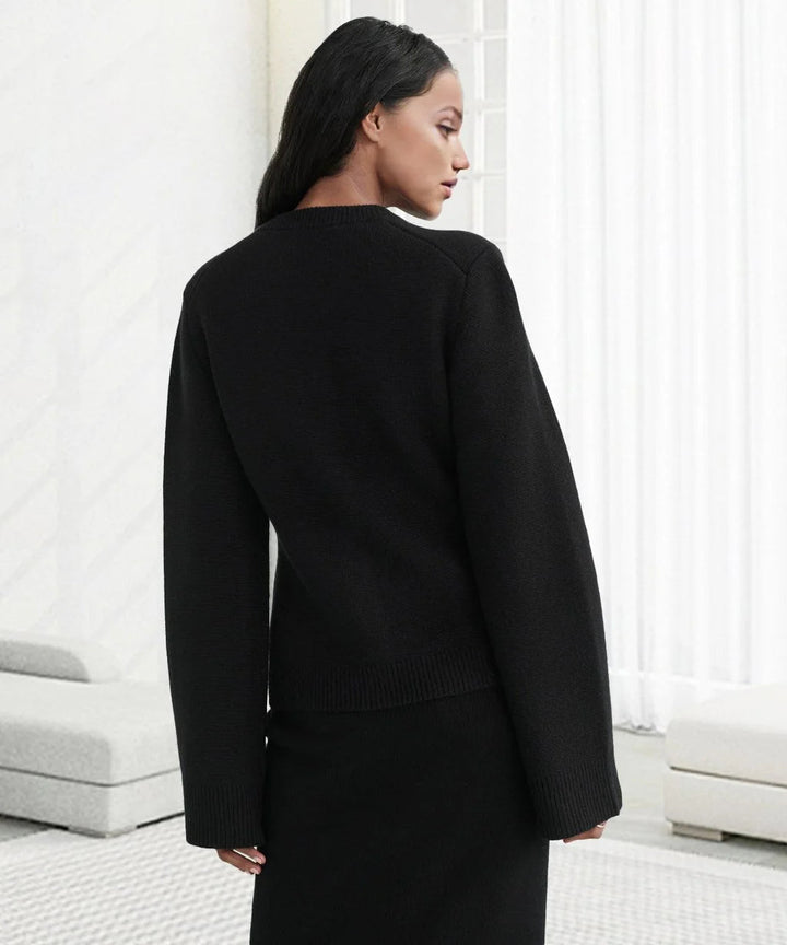 Damen Strickjacke mit Knopfleiste - Eleganter Cardigan-Luzern Mode