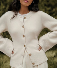 Damen Strickjacke mit Knopfleiste - Eleganter Cardigan-Luzern Mode