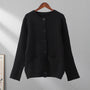 Damen Strickjacke mit Knopfleiste - Eleganter Cardigan-Schwarz-XS-Luzern Mode