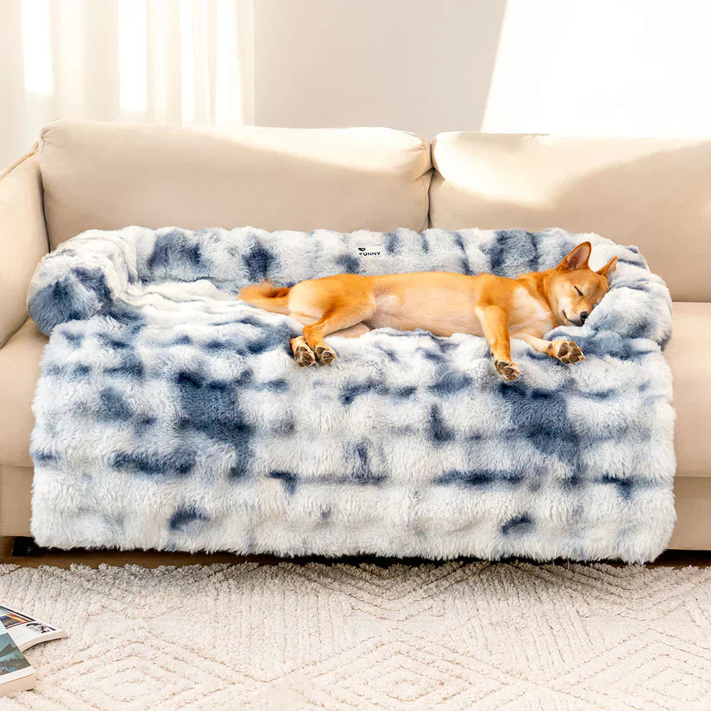 Hundebett | Vielseitig Weich Sofa Plüsch Komfortabel Langlebig Stilvoll-Tie-dye Blau-S-Luzern Mode