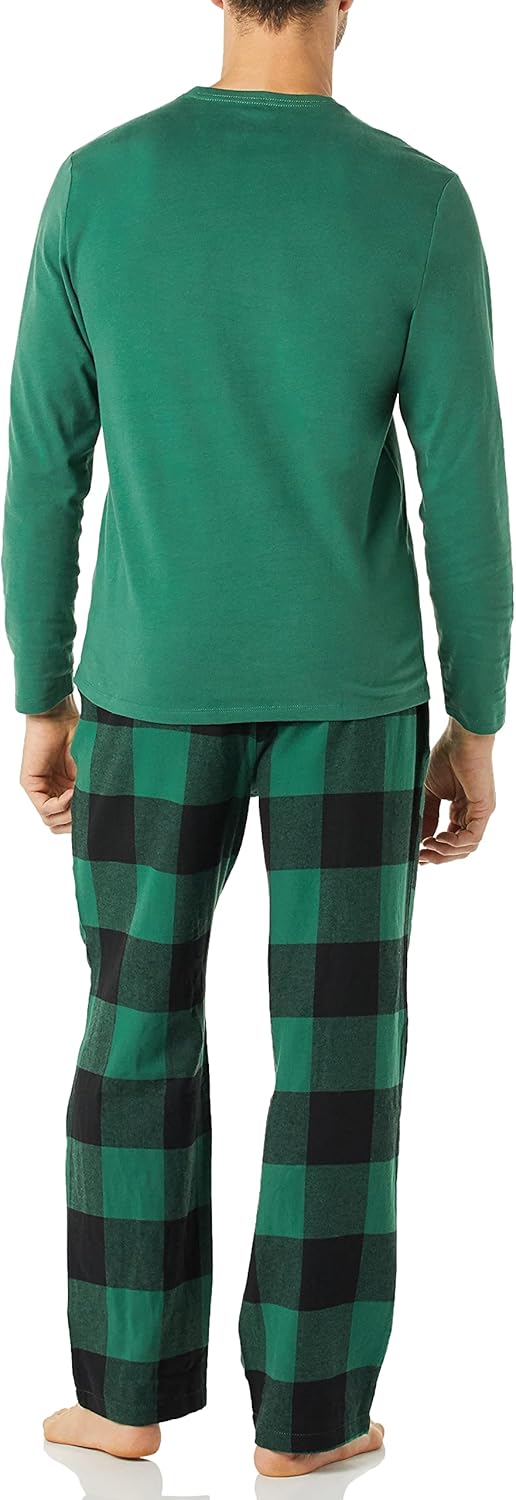 Herren Schlafanzug Set Langarmshirt und Blumenhose-Luzern Mode