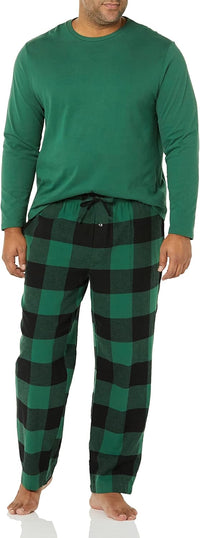 Herren Schlafanzug Set Langarmshirt und Blumenhose-Luzern Mode