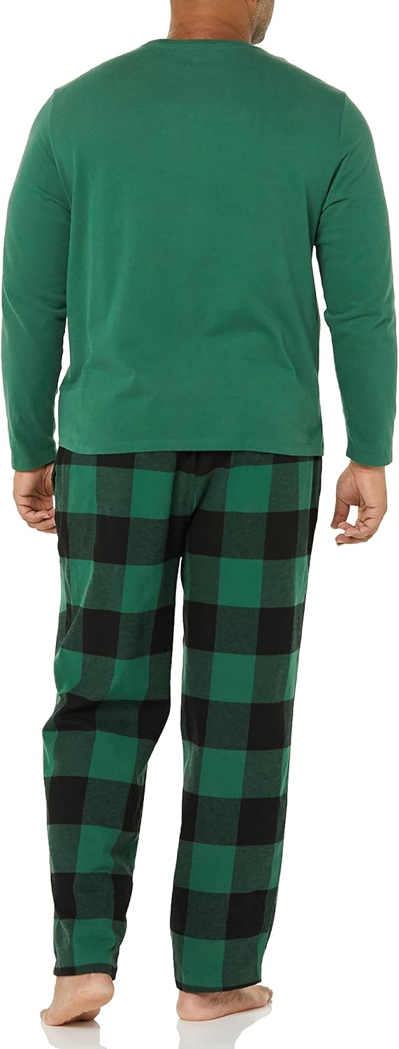 Herren Schlafanzug Set Langarmshirt und Blumenhose-Luzern Mode