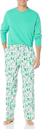 Herren Schlafanzug Set Langarmshirt und Blumenhose-C-S-Luzern Mode