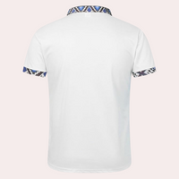Herren T-Shirt mit Ethno-Muster, Kurzarm, Modern Fit-Luzern Mode