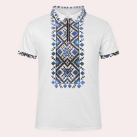 Herren T-Shirt mit Ethno-Muster, Kurzarm, Modern Fit-Luzern Mode