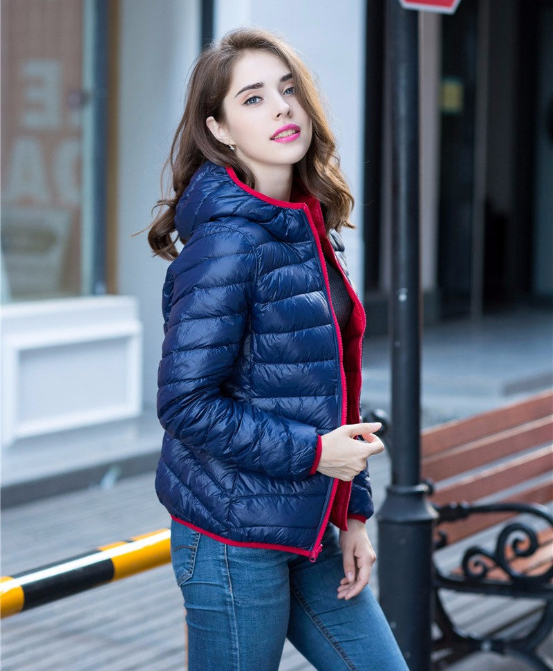 Damen Daunenjacke mit Kapuze - Leicht und Warm-Luzern Mode