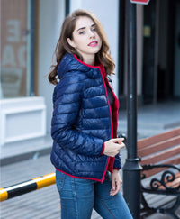 Damen Daunenjacke mit Kapuze - Leicht und Warm-Luzern Mode