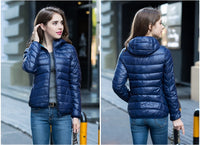Damen Daunenjacke mit Kapuze - Leicht und Warm-Luzern Mode