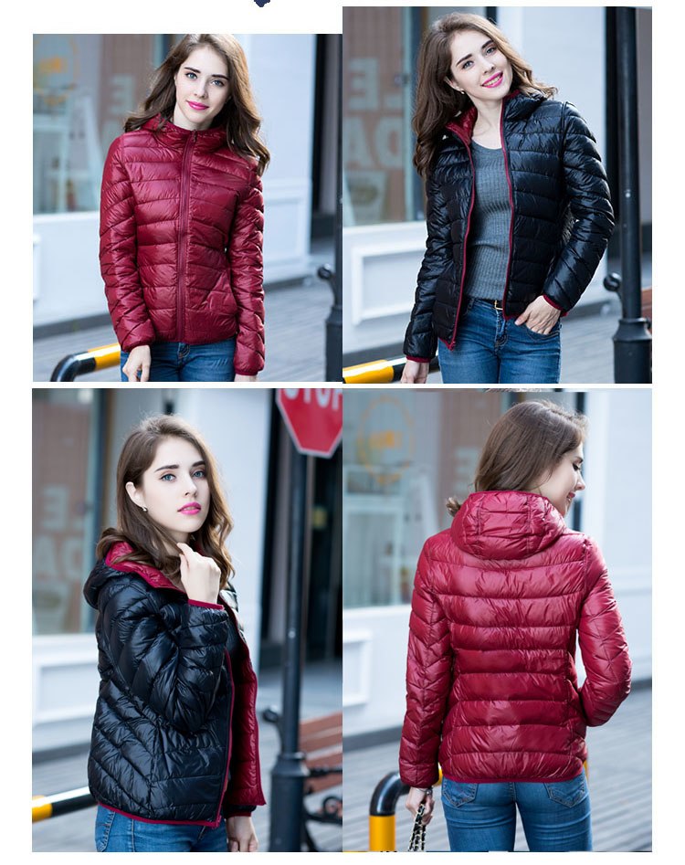Damen Daunenjacke mit Kapuze - Leicht und Warm-Luzern Mode