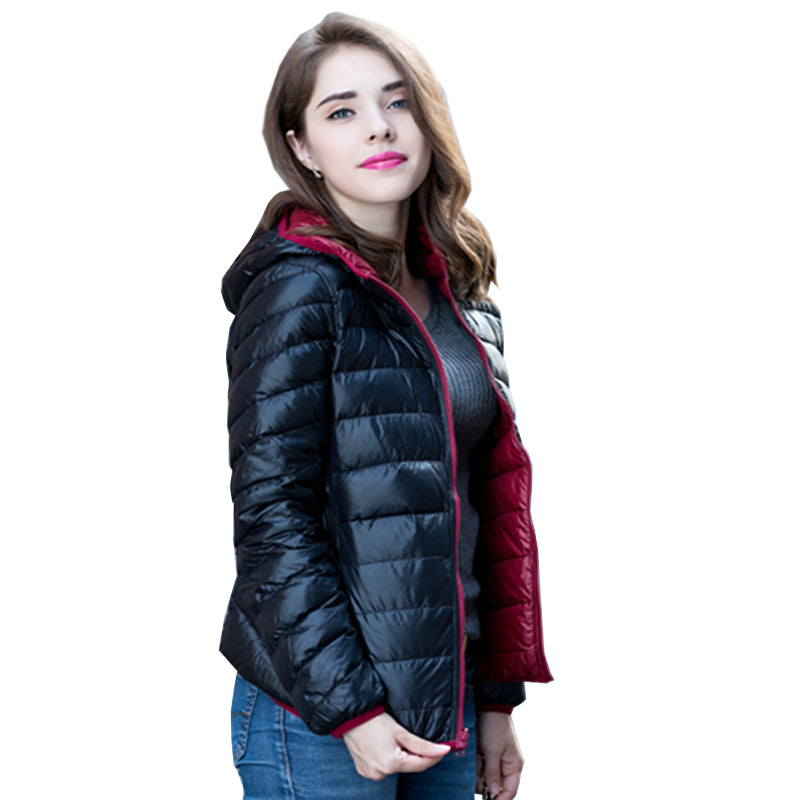 Damen Daunenjacke mit Kapuze - Leicht und Warm-Luzern Mode
