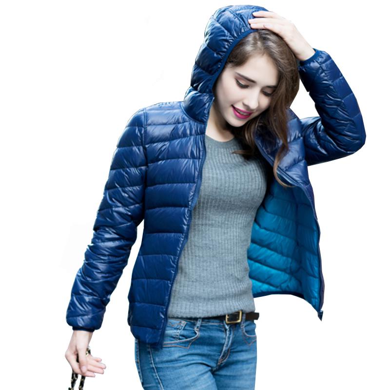 Damen Daunenjacke mit Kapuze - Leicht und Warm-Luzern Mode