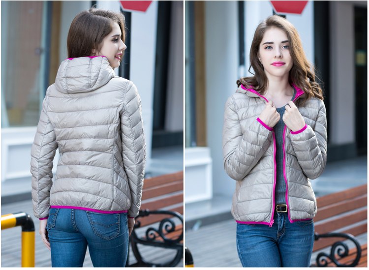 Damen Daunenjacke mit Kapuze - Leicht und Warm-Luzern Mode