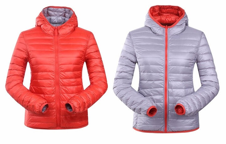 Damen Daunenjacke mit Kapuze - Leicht und Warm-Luzern Mode