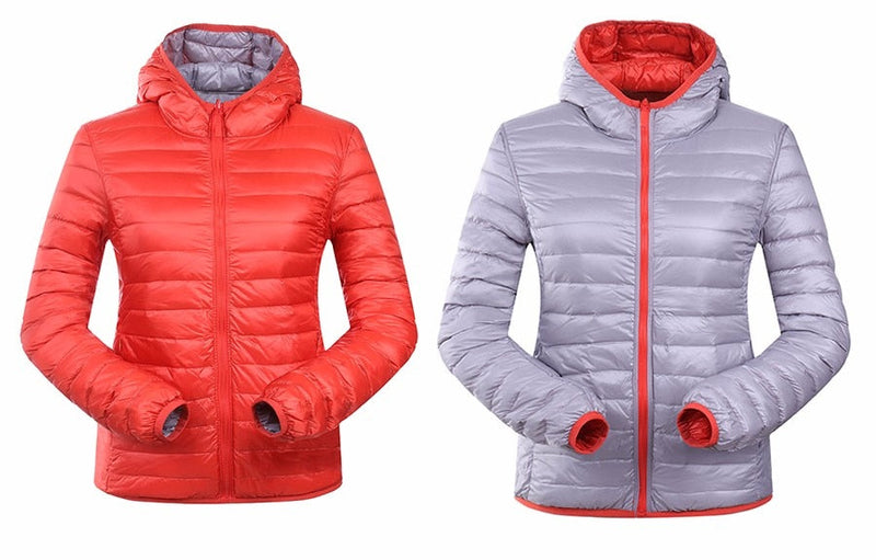 Damen Daunenjacke mit Kapuze - Leicht und Warm-Luzern Mode