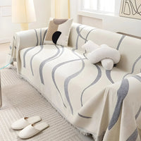 Sofabezug | Wendbar Stilvoll Waschbar Langlebig Vielseitig Bequem-180x130cm-Grau-Luzern Mode