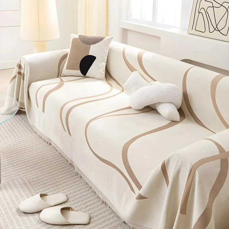 Sofabezug | Wendbar Stilvoll Waschbar Langlebig Vielseitig Bequem-180x130cm-Khaki-Luzern Mode