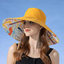 Sommer Sonnenhut Damen | Wendbar | Baumwolle | UV Schutz | Breite Krempe | 56–60 cm-Gelb (doppelseitig)-Luzern Mode