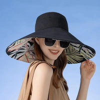 Sommer Sonnenhut Damen | Wendbar | Baumwolle | UV Schutz | Breite Krempe | 56–60 cm-Luzern Mode
