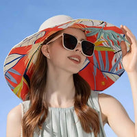 Sommer Sonnenhut Damen | Wendbar | Baumwolle | UV Schutz | Breite Krempe | 56–60 cm-Luzern Mode