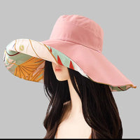 Sommer Sonnenhut Damen | Wendbar | Baumwolle | UV Schutz | Breite Krempe | 56–60 cm-Luzern Mode