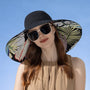 Sommer Sonnenhut Damen | Wendbar | Baumwolle | UV Schutz | Breite Krempe | 56–60 cm-Schwarz (doppelseitig)-Luzern Mode