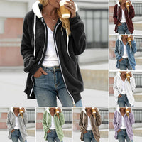 Gemütliche Damen Fleecejacke mit Kapuze für Herbst/Winter-Luzern Mode