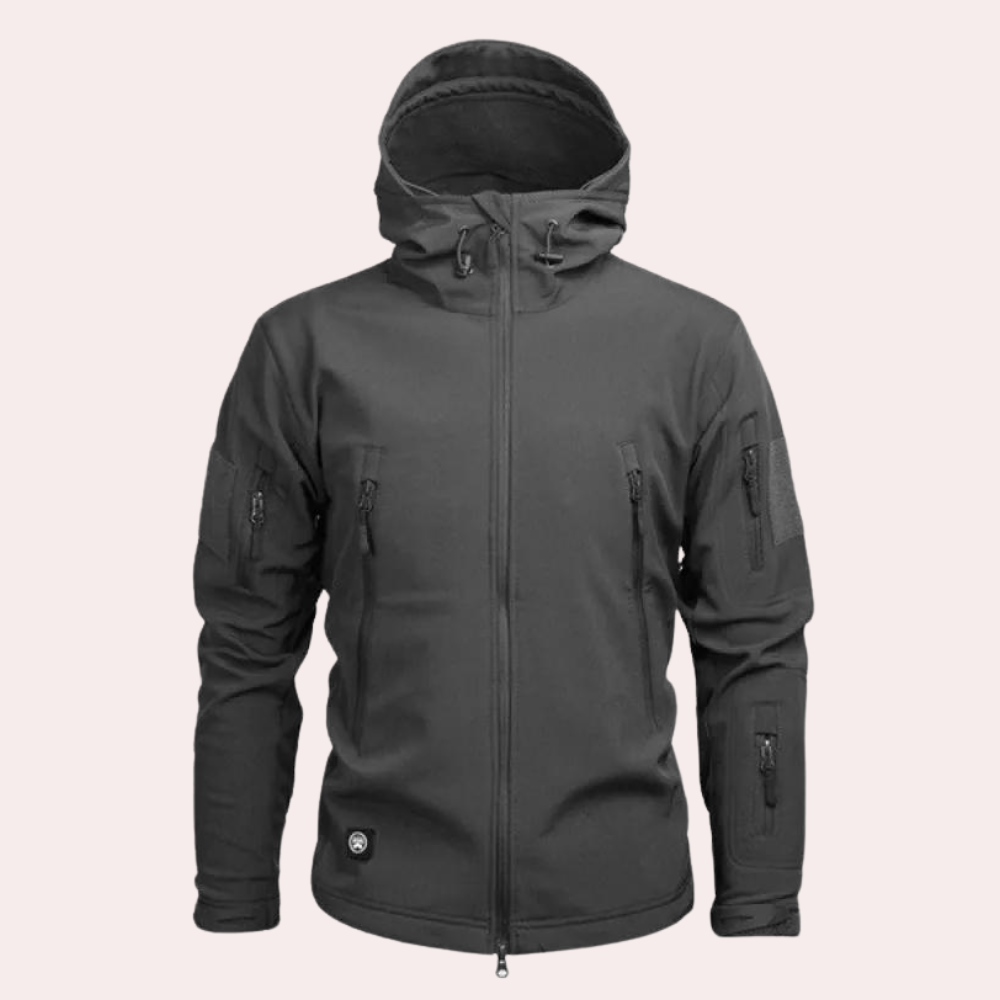 Herren Outdoor Jacke mit verstellbaren Ärmeln für Wandern-Grau-S-Luzern Mode