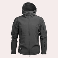 Herren Outdoor Jacke mit verstellbaren Ärmeln für Wandern-Grau-S-Luzern Mode