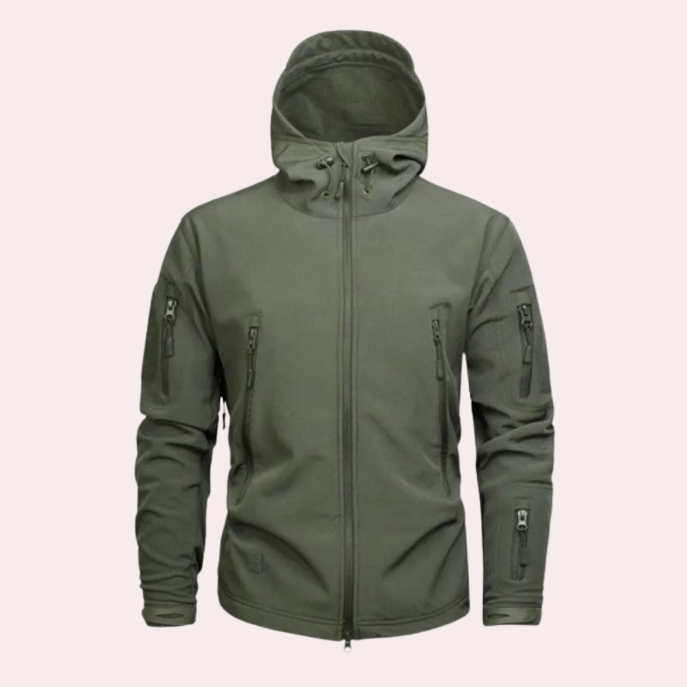 Herren Outdoor Jacke mit verstellbaren Ärmeln für Wandern-Grün-S-Luzern Mode