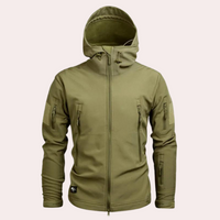 Herren Outdoor Jacke mit verstellbaren Ärmeln für Wandern-Khaki-S-Luzern Mode