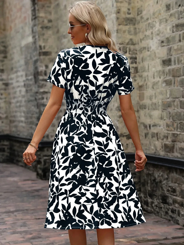 Damen Sommerkleid mit Blumenmuster - Elegantes Freizeitkleid-Luzern Mode