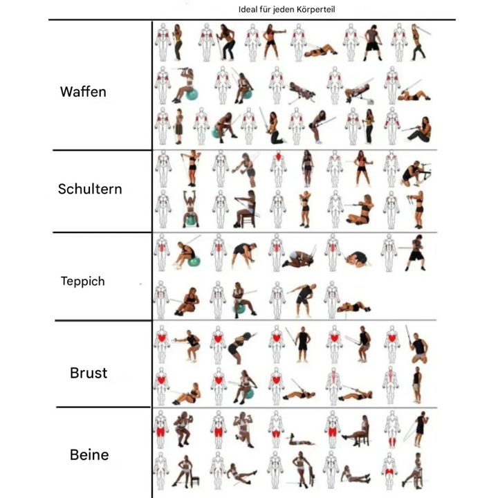 Widerstandsband-Set | Vielseitig Workout Robust Langlebig Kompakt-Luzern Mode