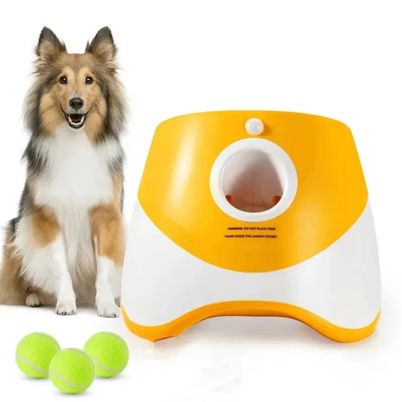 Apportierspielzeug | Hunde | Ballkanone | Automatisch | 3 Bälle-Orange-Luzern Mode