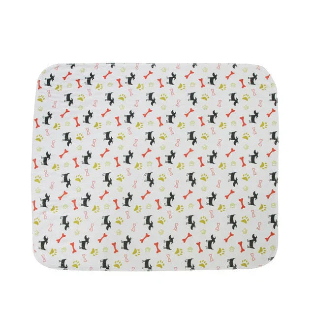 Hundewindel | Wiederverwendbar | Waschbar | Nachhaltig | Geruchsresistent | Auslaufsicher-Weiß-Hund-Knochen-Pfote-40x60CM-Luzern Mode