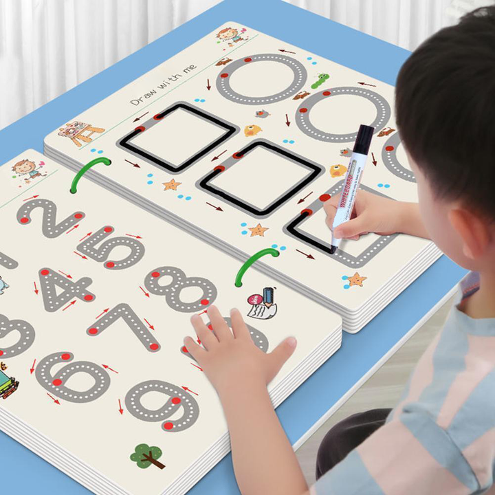 Schreibheft Kinder | Nachziehen Lehrreich Set Wiederverwendbar-Luzern Mode